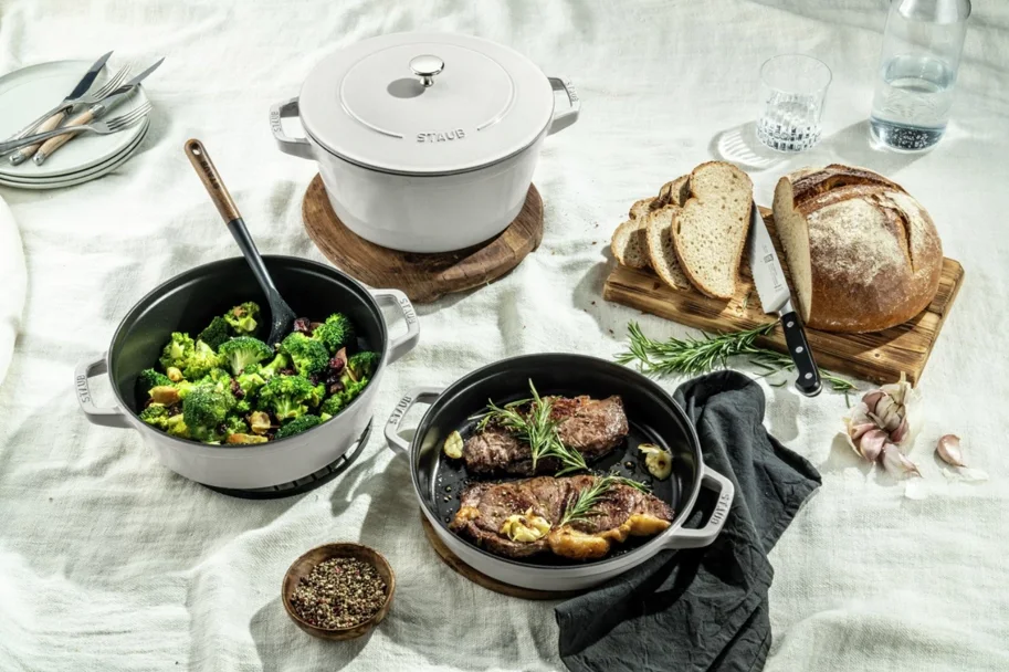 Cocotte 4tlg. 24cm, rund, Weisser Trüffel, stackable