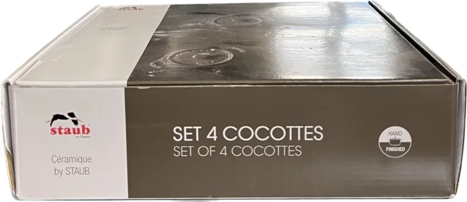 4er Set Keramik Mini Cocotte rund kirschrot 0.2l D10cm