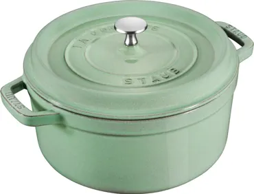 Cocotte 26cm, rund, Salbei, Gusseisen 5.25l