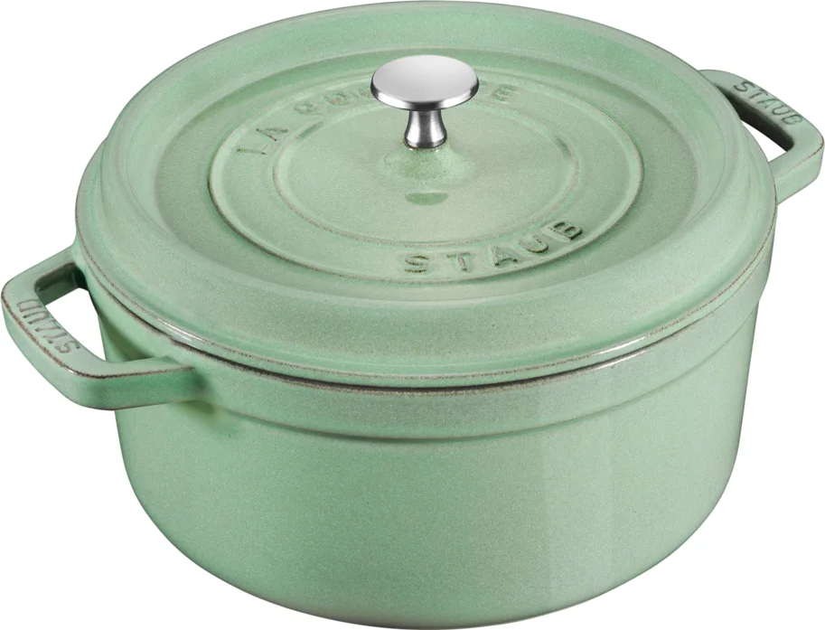 Cocotte 28cm, rund, Salbei, Gusseisen 6.7l