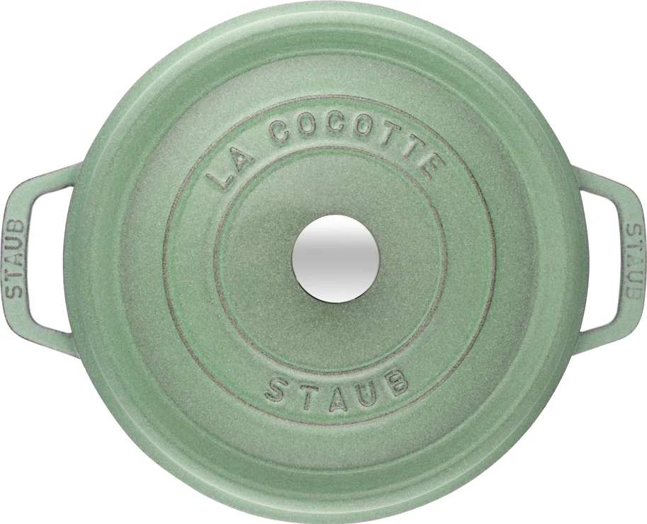 Cocotte 22cm, rund, Salbei, Gusseisen 2.6l