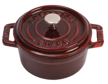 Mini Cocotte 10cm, rund, Grenadine-Rot, Gusseisen 0.25l