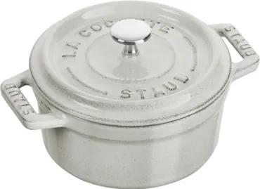 Mini Cocotte 10cm, rund, Weisser Trüffel, Gusseisen 0.25l