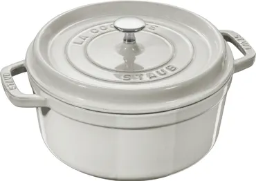 Cocotte 24cm, rund, Weisser Trüffel, Gusseisen 3.7l