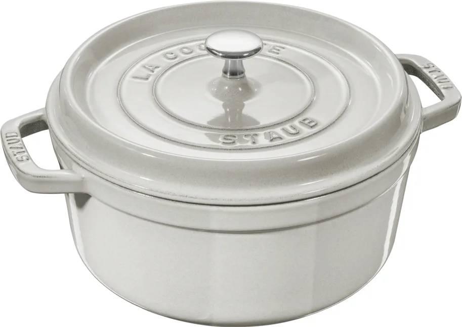 Cocotte 24cm, rund, Weisser Trüffel, Gusseisen 3.7l