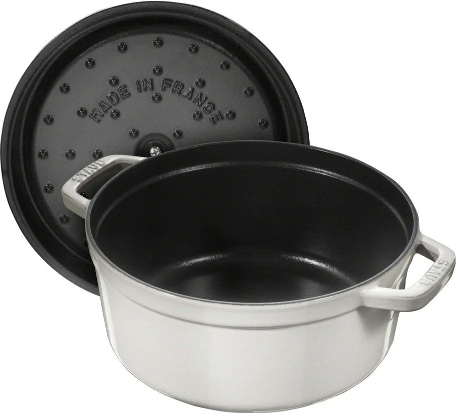 Cocotte 24cm, rund, Weisser Trüffel, Gusseisen 3.7l