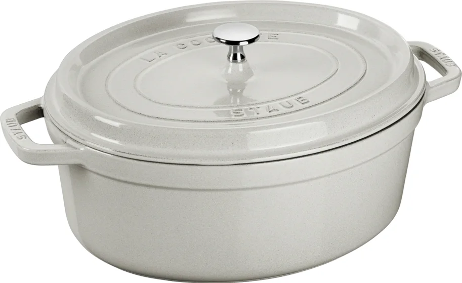 Cocotte 23cm, oval, Weisser Trüffel, Gusseisen 2.35l