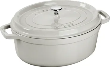 Cocotte 33cm, oval, Weisser Trüffel, Gusseisen 6.7l