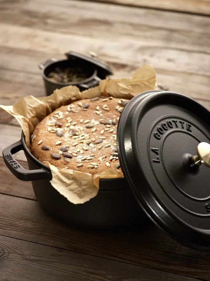 Cocotte 26cm, rund, Schwarz, Gusseisen 5.25l