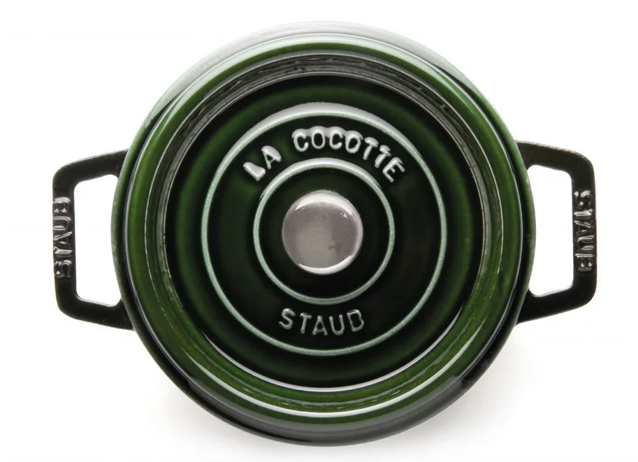 Cocotte 24cm, rund, Basilikum-Grün, Gusseisen 3.7l