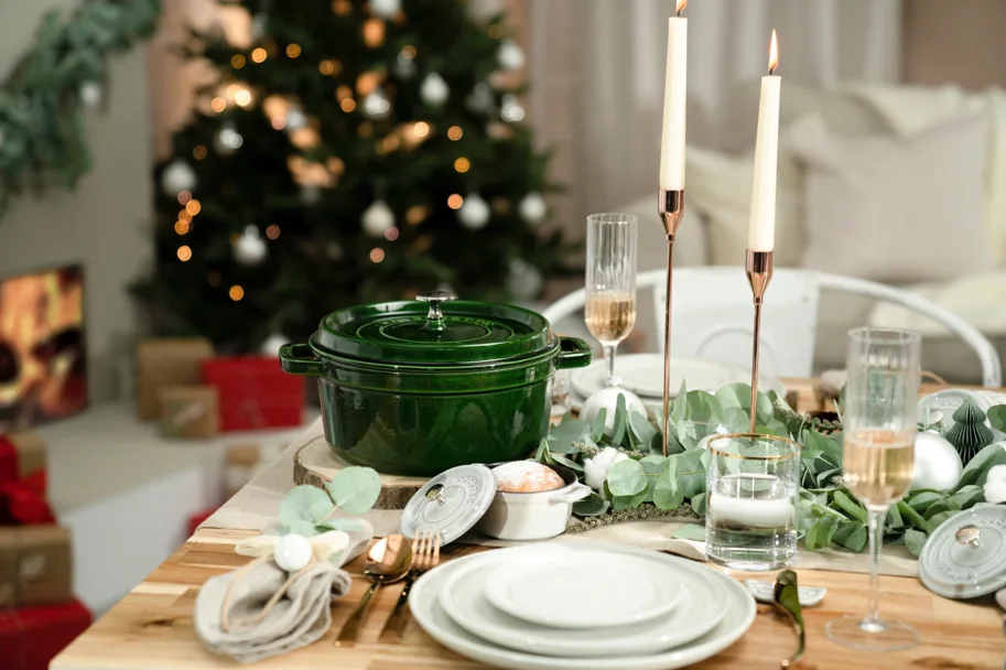 Cocotte 24cm, rund, Basilikum-Grün, Gusseisen 3.7l