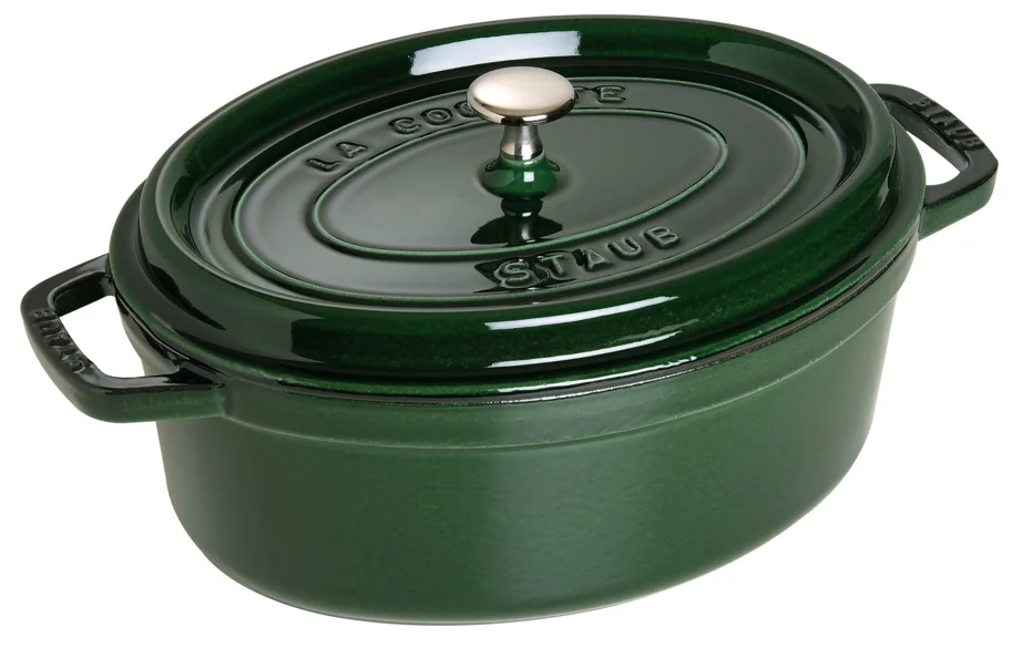 Cocotte 33cm, oval, Basilikum-Grün, Gusseisen 6.7l