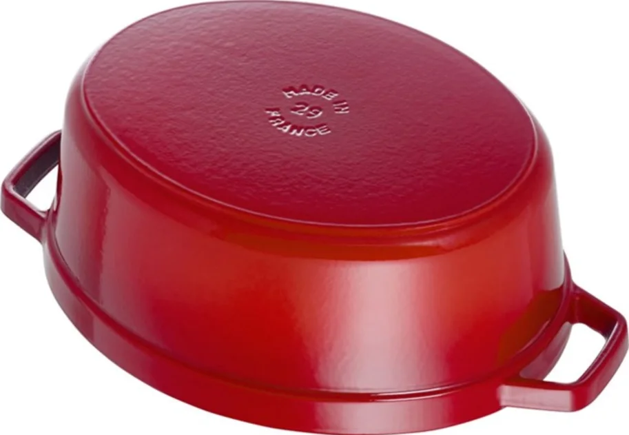 Cocotte 31cm, oval, Kirsch-Rot, Gusseisen 5.5l