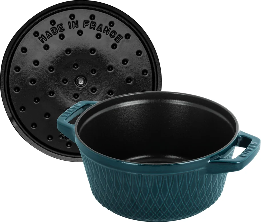 Twisted Cocotte 24cm, rund, La Mer, Gusseisen 3.7l