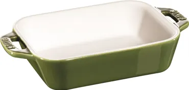 Auflaufform 27x20cm, rechteckig, Basilikum, Keramik