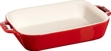 Auflaufform 20x16cm, rechteckig, Kirsch-Rot, Keramik