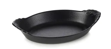 Gratinschüssel oval mit Griffen, 20x11x4cm, gusseisen-optik