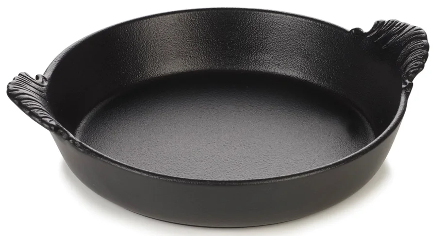Gratinschüsssel rund mit Griffen, Ø18cm, gusseisen-optik