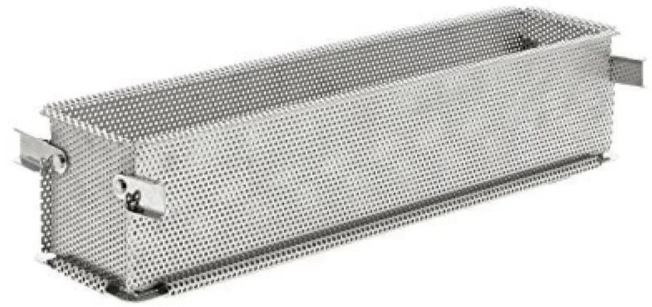 Pastetenform gelocht mit Scharnieren 35x7cm H:7.5cm