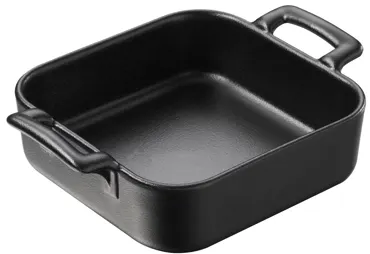 Auflaufform quadratisch, 13cm, gusseisen-optik