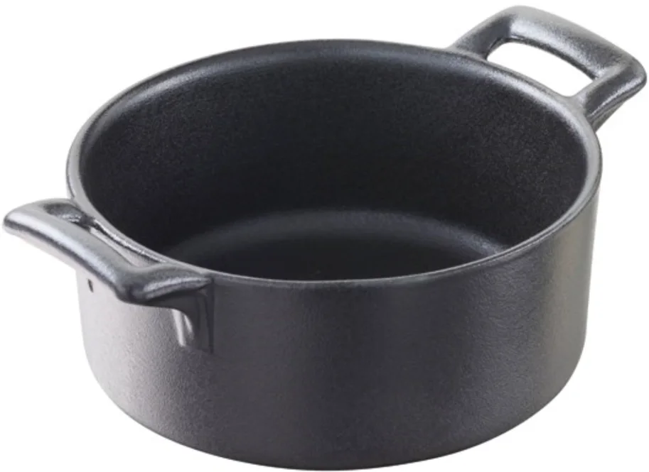 Auflaufform rund, Ø12cm, gusseisen-optik