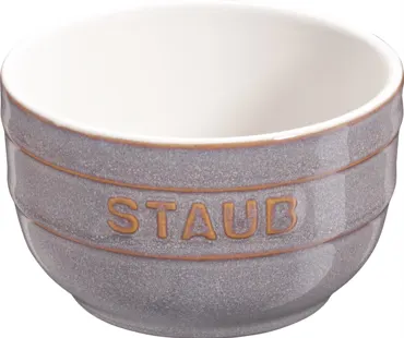 Keramik Ramequin rund, 2er Set, antik-grau, 8cm
