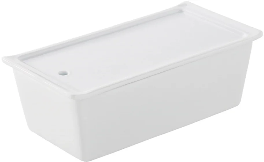 Terrine mit Deckel Tablett, 24x11x7cm, weiss