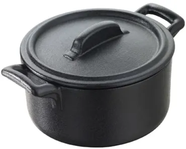 Kasserolle mit Deckel, rund, 20cl, gusseisen-optik