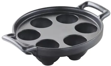 Schneckenpfanne 6 Löcher, gusseisen-optik