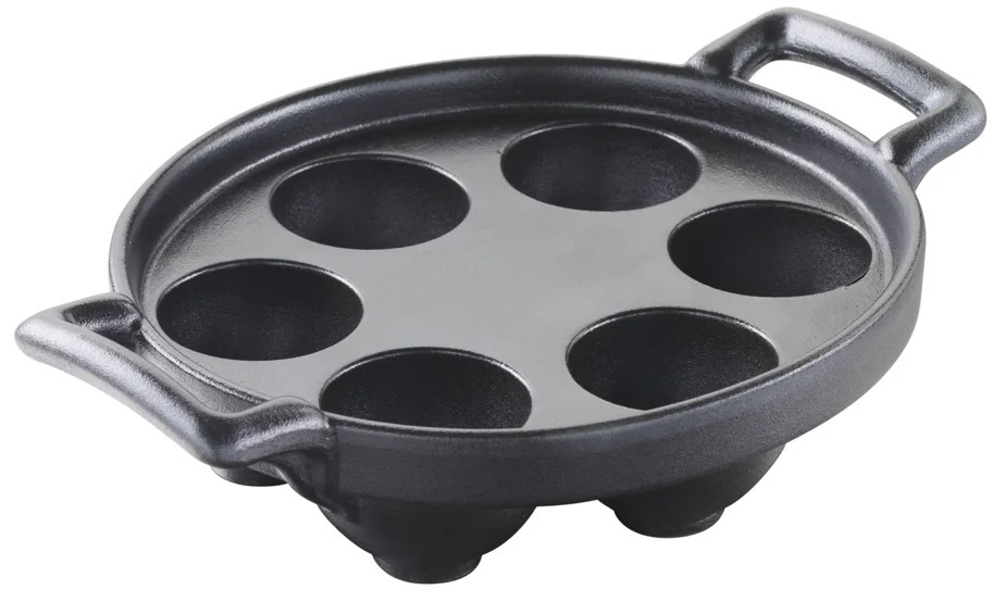 Schneckenpfanne 6 Löcher, gusseisen-optik
