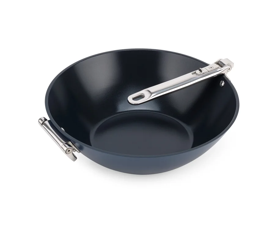 Space Wok D32cm Edelstahl m. Klappgriff ohne Deckel antihaft