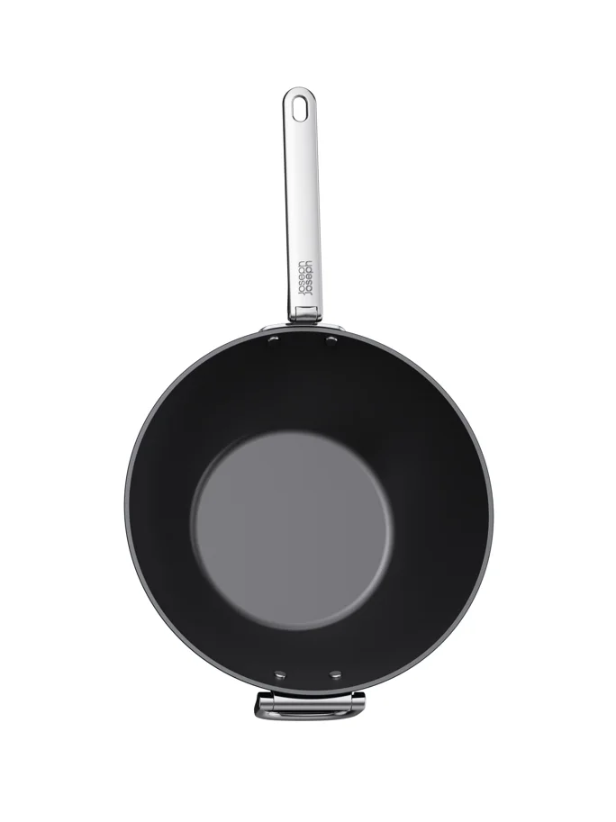 Space Wok D32cm Edelstahl m. Klappgriff ohne Deckel antihaft