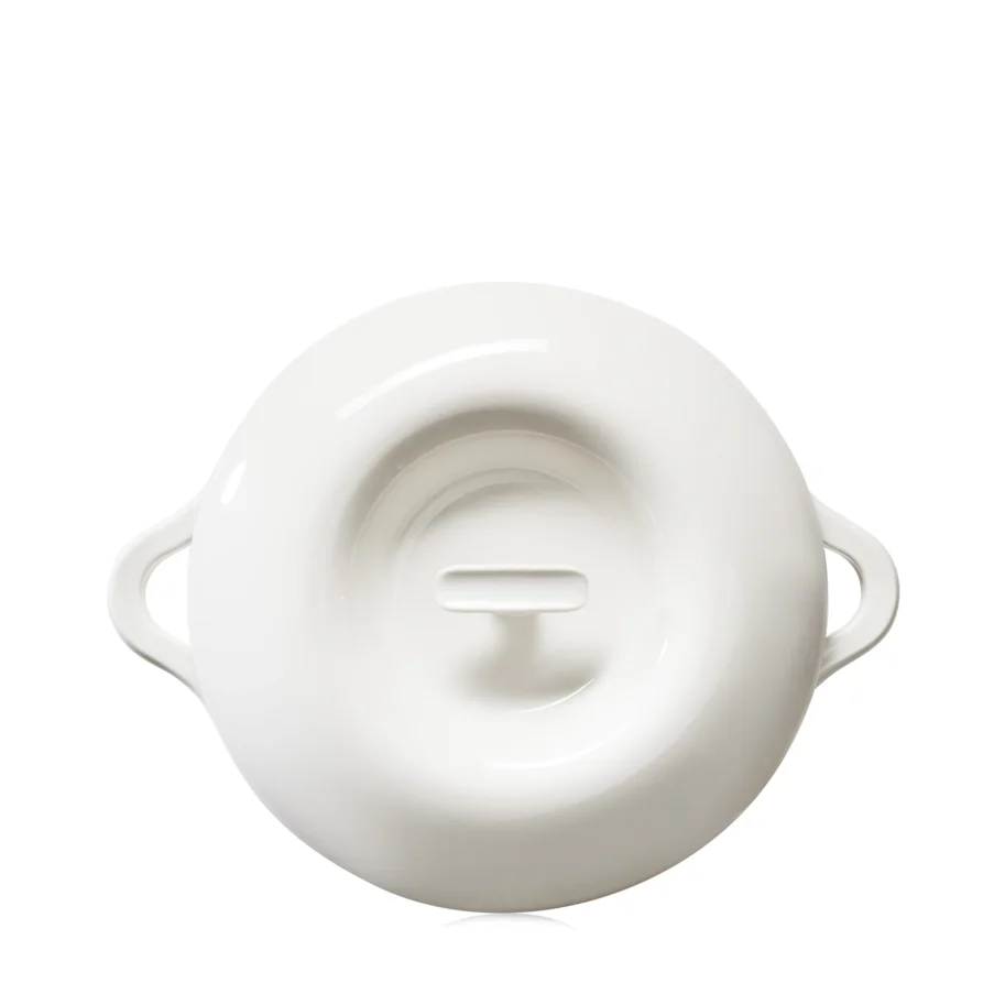 Bombance Porzellandeckel für Kasserolle D29cm alab. weiss