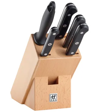 6tlg. Gourmet Messerblockset natur