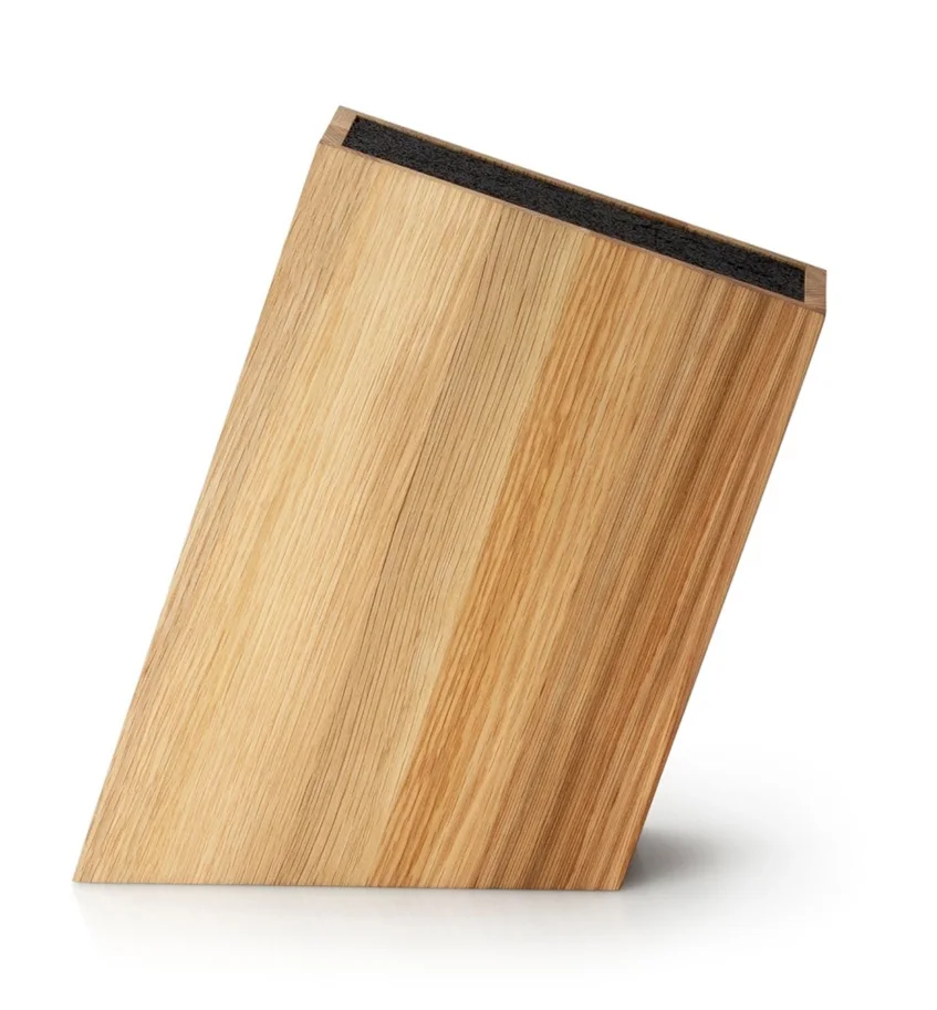 Eiche Messerblock mit flexiblem Einsatz schräg, 28,5x8x19cm
