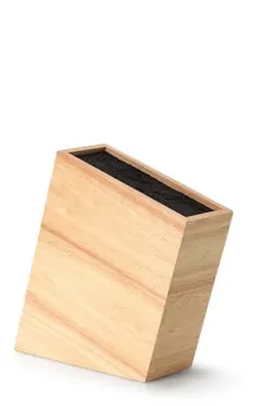 Gummibaum Messerblock schräg, m. flex. Einsatz, 29x9x22 cm