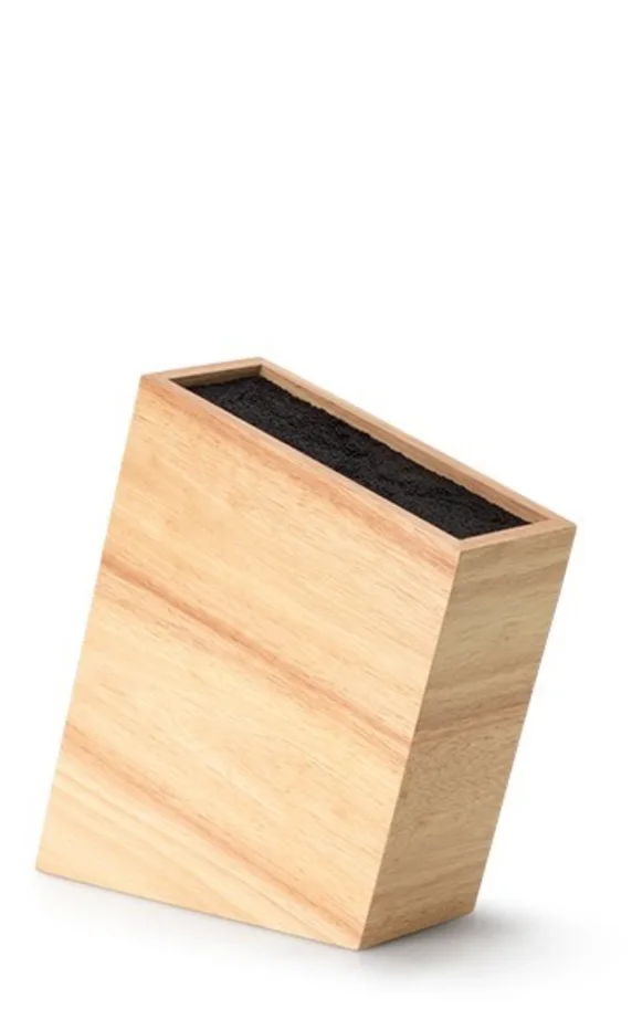 Gummibaum Messerblock schräg, m. flex. Einsatz, 29x9x22 cm