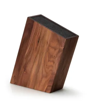 Walnuss Messerblock m.flexiblem Einsatz schräg, 28,5x8x19cm