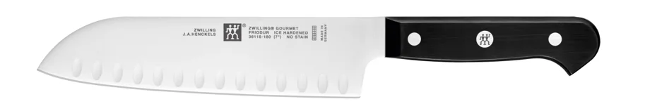 Gourmet Santokumesser m. Kullen, 180 mm
