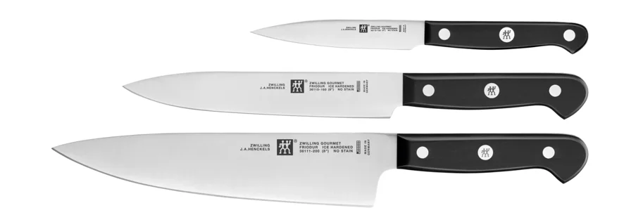 3tlg. Gourmet Messerset (Schäl-/Fleisch-/Kochm.)