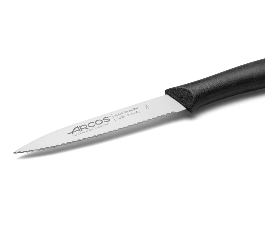 Nova Rüstmesser mit Wellenschliff Klinge 10cm Griff schwarz
