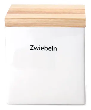 Keramik Vorratsdose mit Holzdeckel 18x15.5x20.5 cm