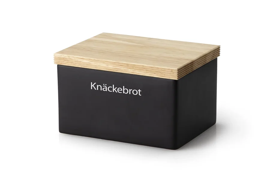 Keramik Vorratsdose, schwarz, 17.5x13.5x11 cm
