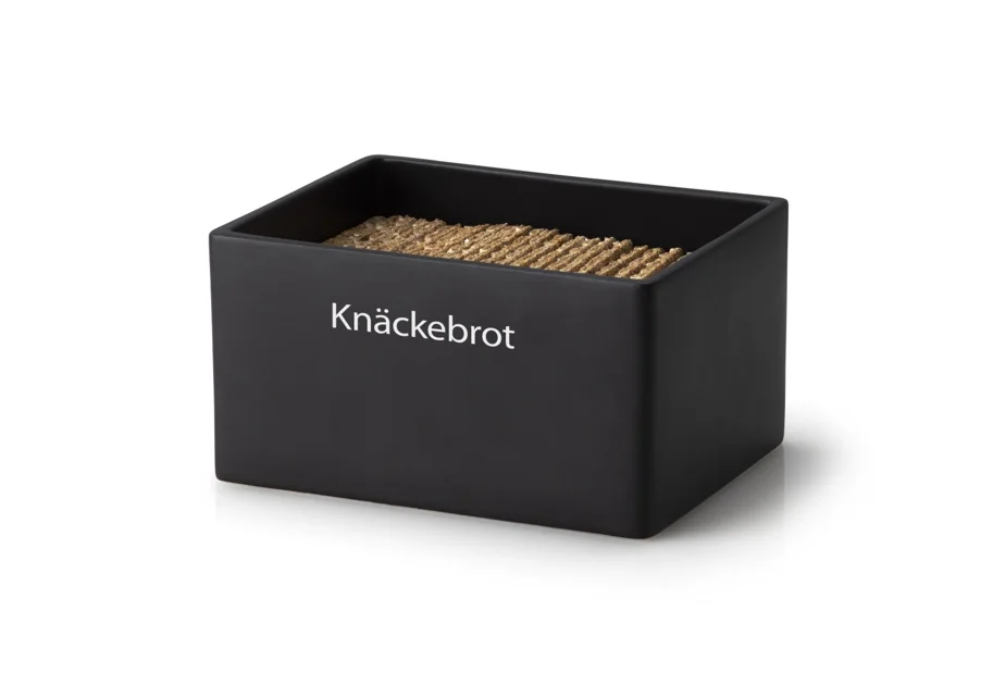 Keramik Vorratsdose, schwarz, 17.5x13.5x11 cm