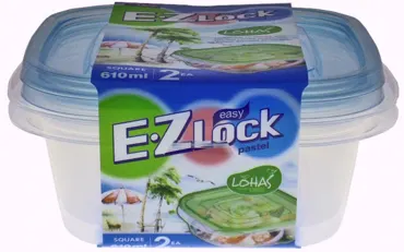 2er Set Vorratsdosen EZ Lock quadratisch 0.61lt