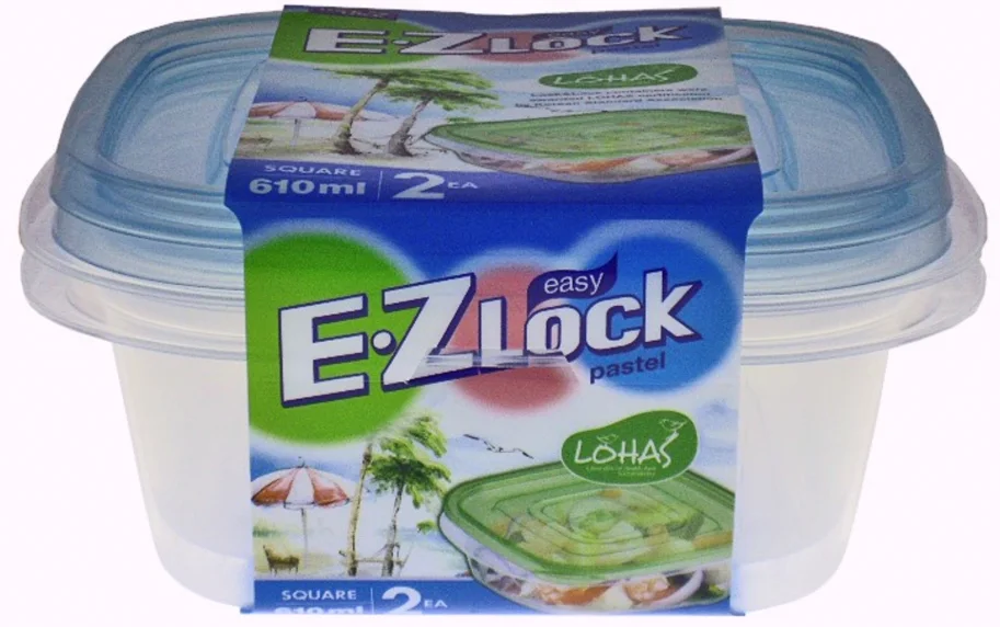 2er Set Vorratsdosen EZ Lock quadratisch 0.61lt