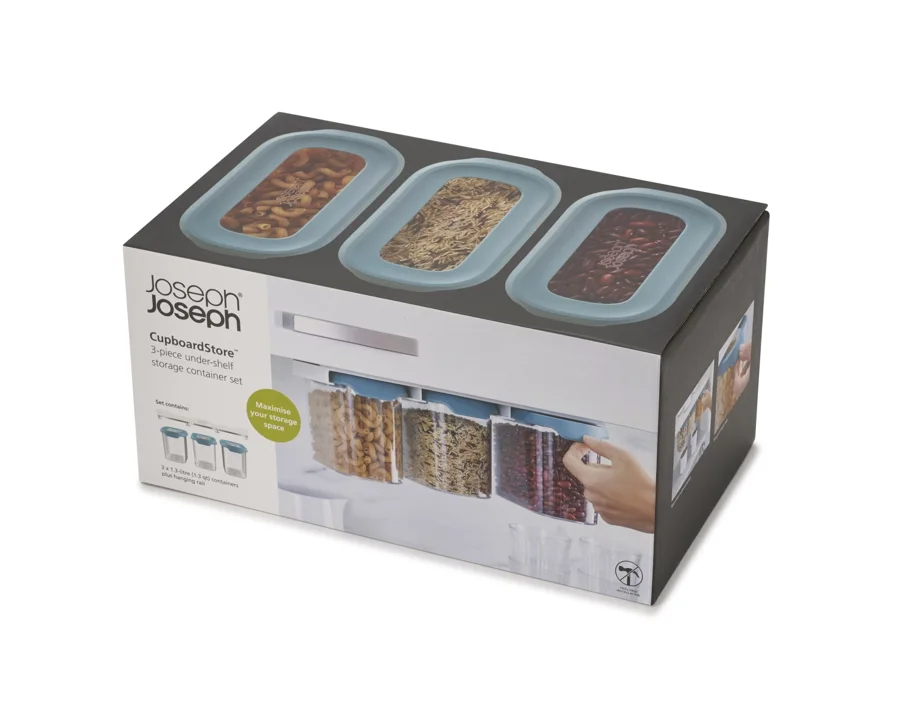 CupboardSt. 3tlg. Aufbewahrungss. Platz unter Regal 3x1,3L
