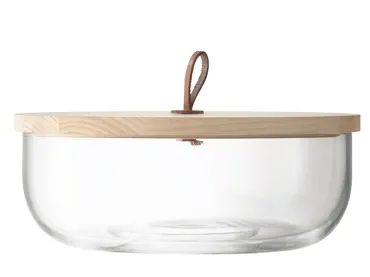 Ivalo Behälter mit Deckel aus Esche H11cm transparent