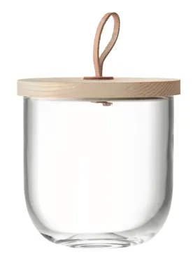 Ivalo Behälter mit Deckel aus Esche H15.5cm transparent