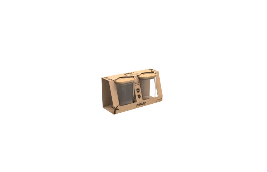 2er Set Vorratsglas mit Bambusd. XS 24cl 6x6x9cm